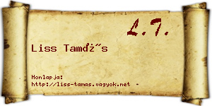 Liss Tamás névjegykártya